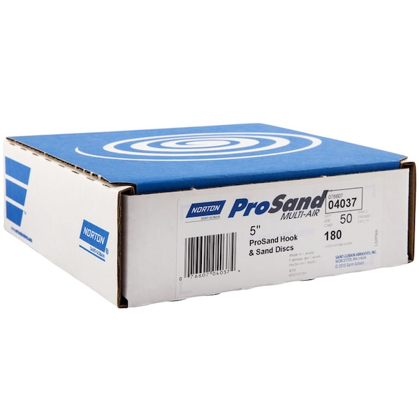 Norton Abrasives Norton ProSand 5 in. Ceramic Alumina Hook and Loop A975 Sanding Disc 180 Grit Fine 50 pk - 7660704037
