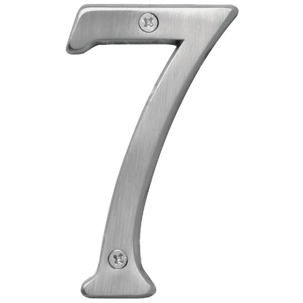 Hy-Ko Prestige Series 4 In. Satin Nickel House Number Seven - BR-43SN/7