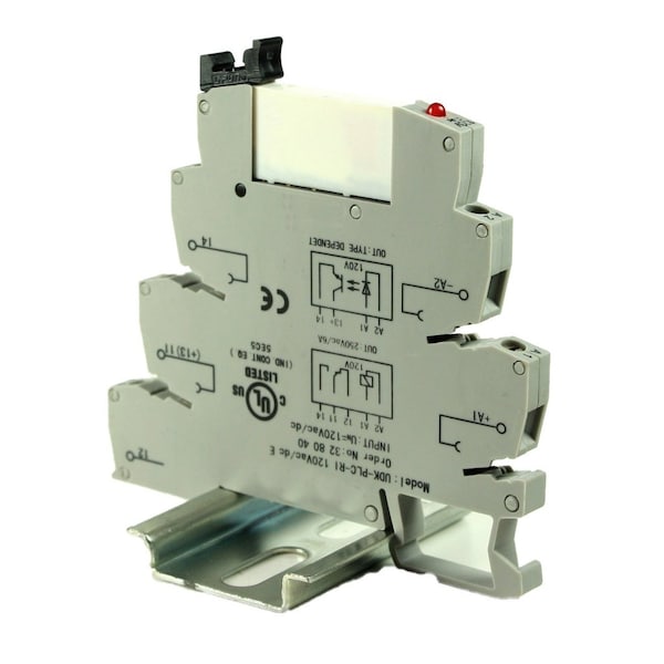 Relé de Interconexión de Sistemas de Automatización, Relé 120V, Relé de Interposición 120Vac/dc, Perfil Bajo, SPDT, Bobina de 120Vac/dc, 6A 250Vac - ASI328040