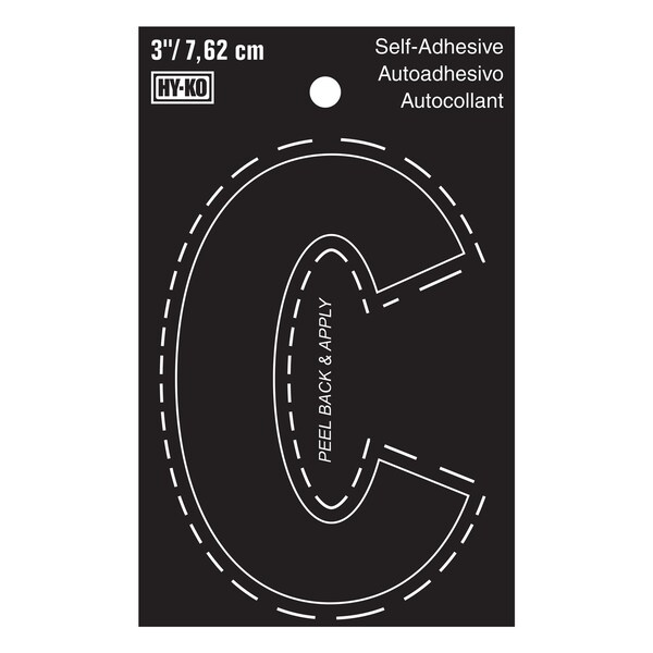 Hy-Ko 3In Black Vinyl Letter C, 10PK - A30413
