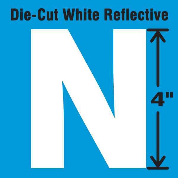 Stranco Die-Cut Refl. Letter Label, N, 4In H, PK5 - DWR-4-N-5