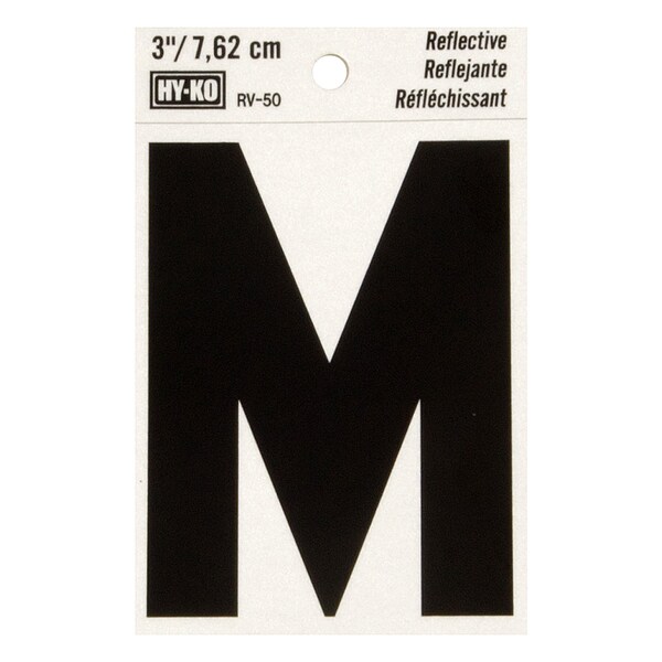 Hy-Ko 3In Reflective Letter M, 10PK - B00464