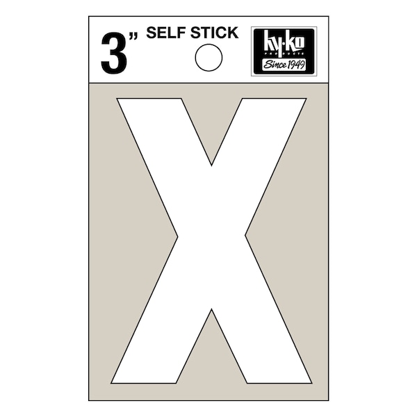 Hy-Ko 3In White Vinyl Letter X, 10PK - A30534