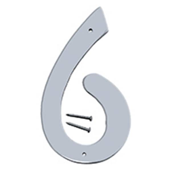 Hy-Ko 4 In Satin Nickel Finish Number 6, 10PK - A31206