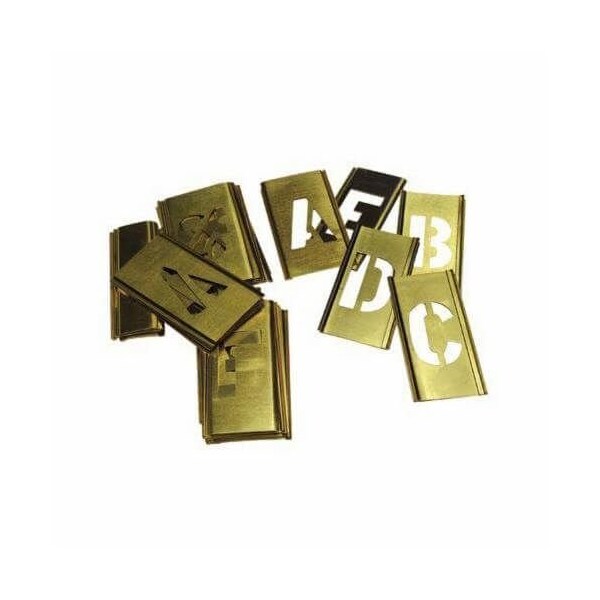 C.H. Hanson Letter Stencil Set, 33Piece Interlocking Reusable Oversized, 8 In Character Height, 28 Ga Brass, 10165 - 10165