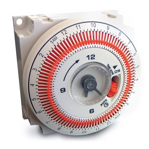 Trumeter ELEMECH TMR con accionamiento de cuarzo, temporizador de día de 36 horas, Azul / Azul - TM18Q/120VCA/50-60HZ.