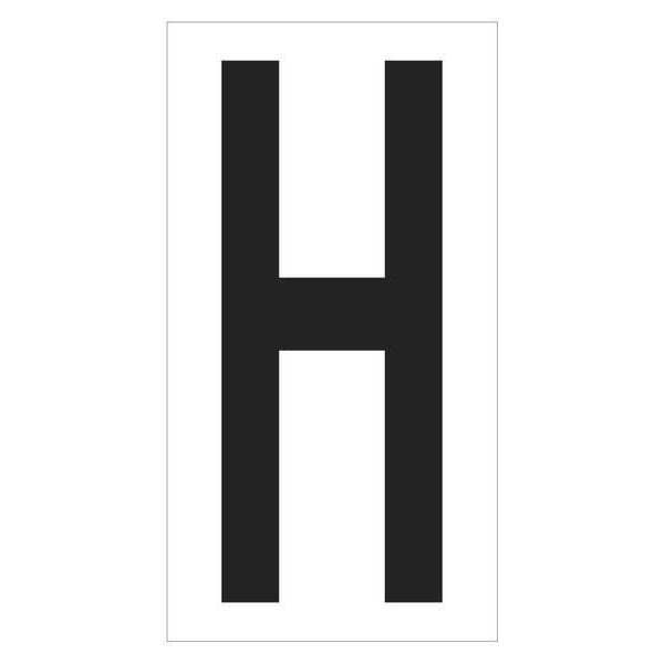 Partners Brand Vinyl Warehouse Letter Labels, "H", 3 1/2", Black/White, 50/Case - DL9310H