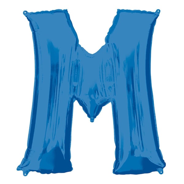 Anagram 33 in. Letter M Shape Foil Balloon Blue - 86459