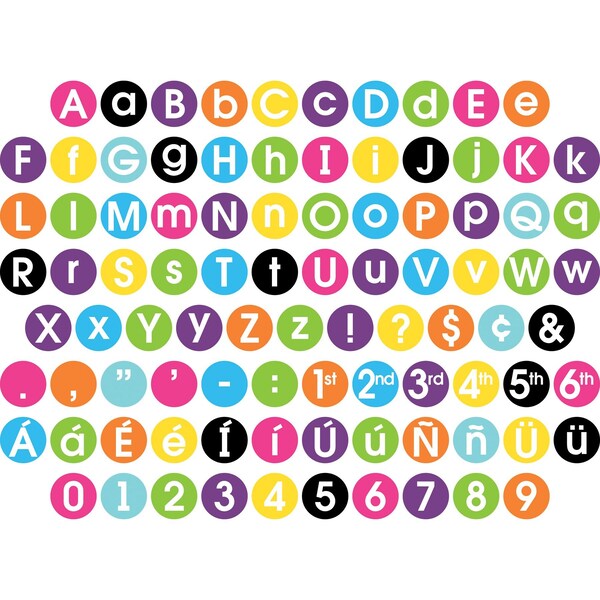 Barker Creek Happy 3-1/4" Circle Letter Pop-Outs, 420/Set - 3644