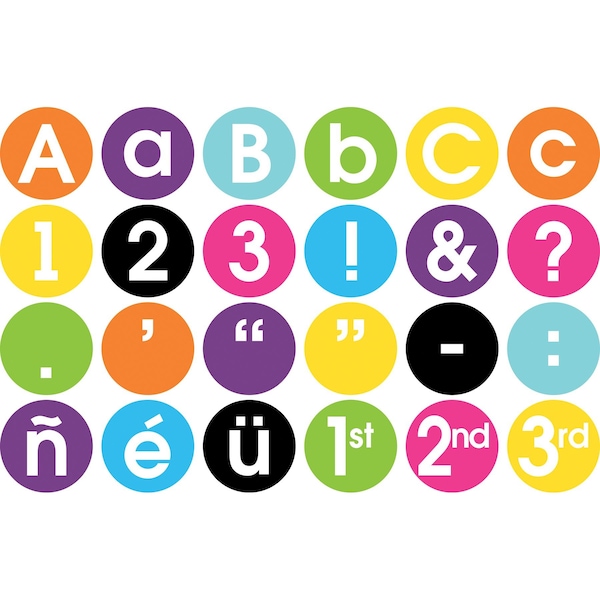 Barker Creek Happy 3-1/4" Circle Letter Pop-Outs, 420/Set - 3644