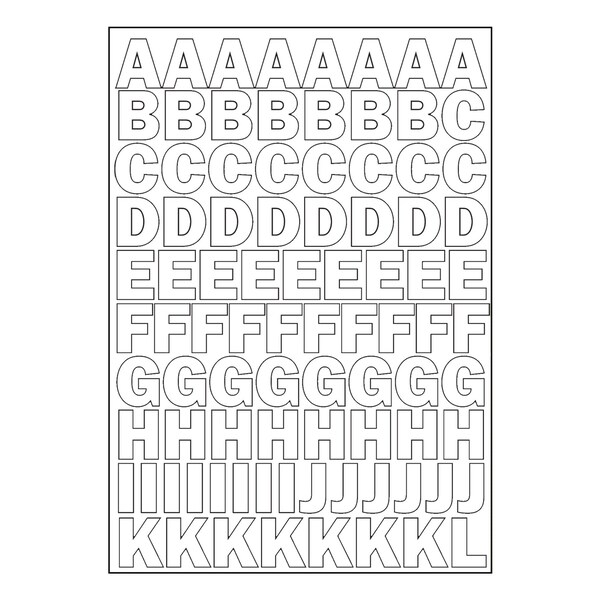 Hy-Ko 1In Vinyl White Numbers, Letters & Symbols, 10PK - A30013