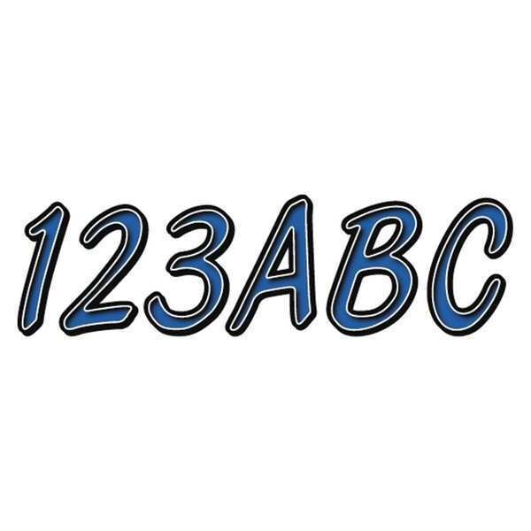 Hardline Products Number and Letter Combo Kit, Blue, 3in.H - GBLBKG400