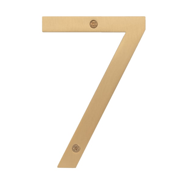 Sure-Loc Hardware Sure-Loc Hardware Stainless Steel House Number, 6, No. 7, Satin Brass - HNSS6-7 SB