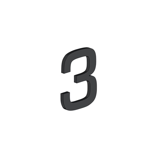 Deltana 4 House Number 3 with Risers Black Finish - RNE-3U19