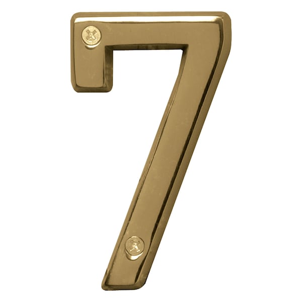 Hy-Ko 4In Polished Brass Number 7, 3PK - A30907
