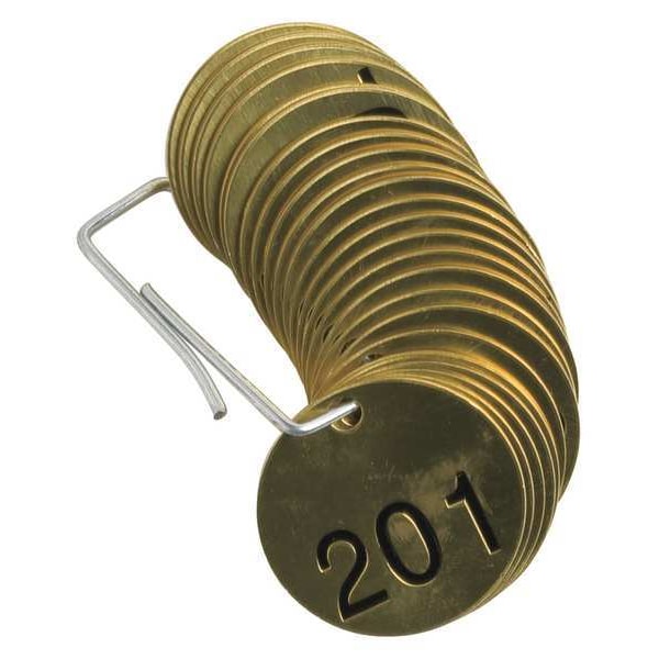 Brady Numbered Tag Set, 201 to 225, 25 Tags - 23208