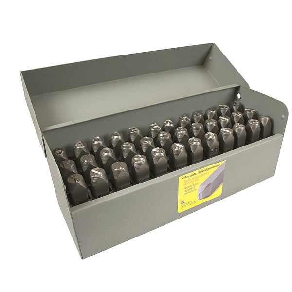 C.H. Hanson Letter and Number Set, 1/8 In. H, Steel - 25685