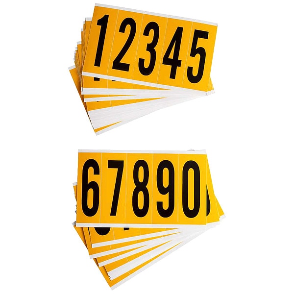 Brady Number Label, 0 Thru 9, 5in.Hx1-3/4in.W - 1560-# KIT