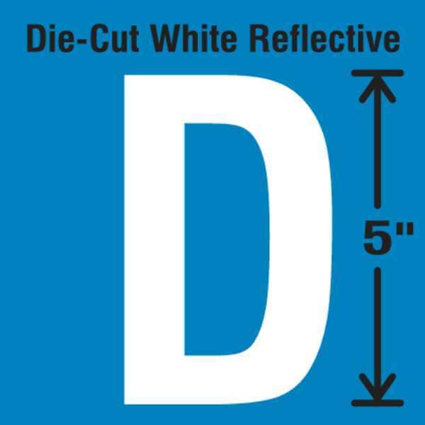 Stranco Die-Cut Reflective Letter Label, D, PK5 - DWR-5-D-5
