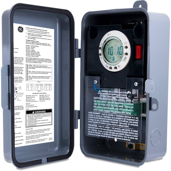 Temporizador de Caja Metálica Digital de 7 Días, Exterior 7 Días 7 Encendidos/Apagados por Día 2Hp - 46537