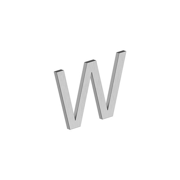 Deltana 4 LETTER W, E SERIES W/ RISERS, STAINLESS STEEL in Brushed Stainless - RNE-WU32D