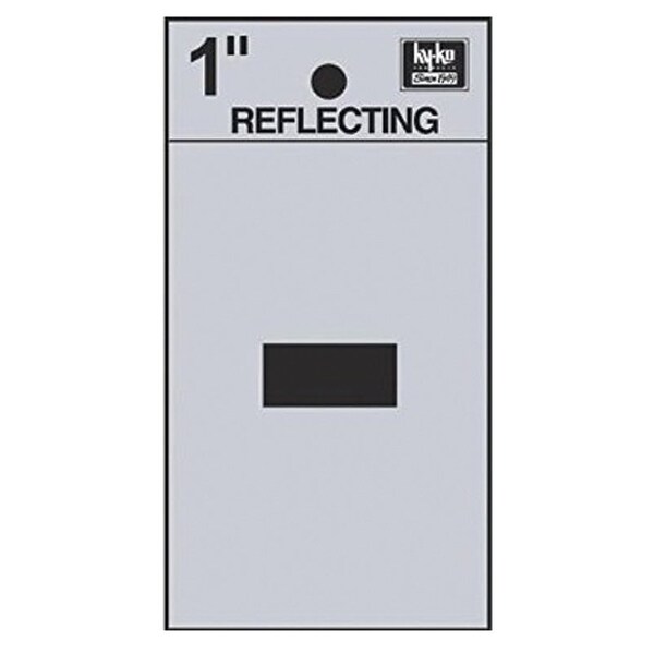 Hy-Ko Reflective Sign, Character:-, 1 in H Character, Black Character, Silver Background, Vinyl - RV-15/-