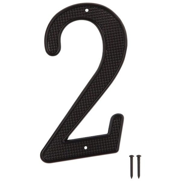 Prosource House Number, Character: 2, 4 in H Character, 2.28 in W Character - N-012-PS