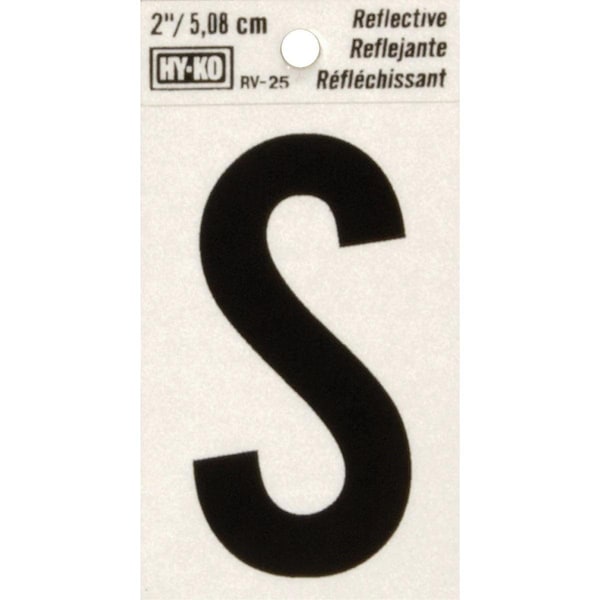 Hy-Ko Vinyl 2 In. Reflective Adhesive Letter, S - RV-25/S