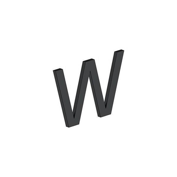 Deltana 4 LETTER W, E SERIES W/ RISERS, STAINLESS STEEL in Paint Black - RNE-WU19