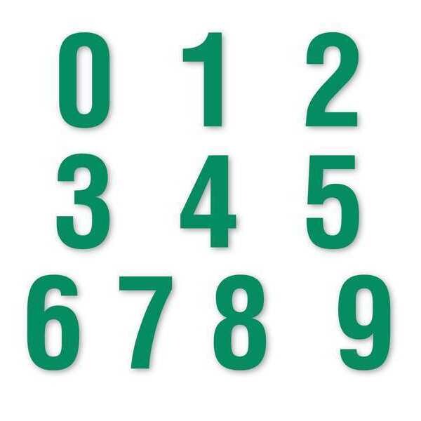 Magna Visual Die Cut Number Magnets, Green, 6", PK108 - DCN-66