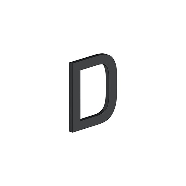 Deltana 4 LETTER D, E SERIES W/ RISERS, STAINLESS STEEL in Paint Black - RNE-DU19