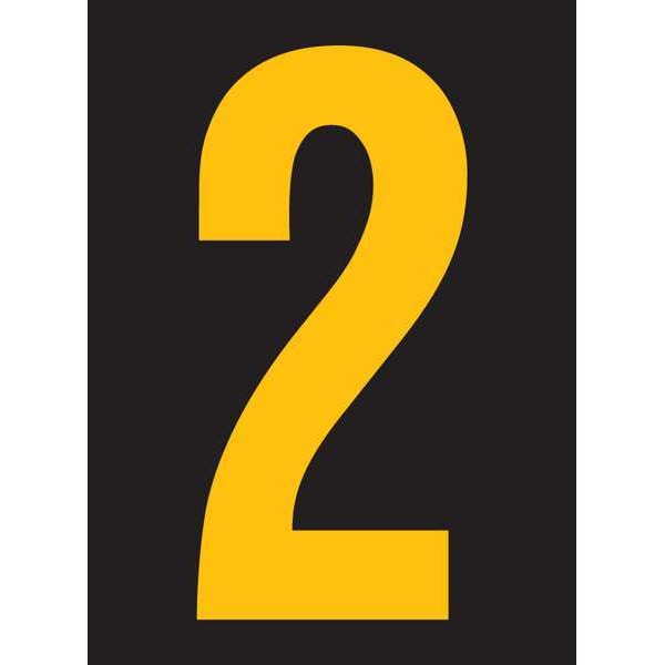 Stranco Reflective Number Label, 2, 2-1/2in H, PK25 - RUM200-2-YB
