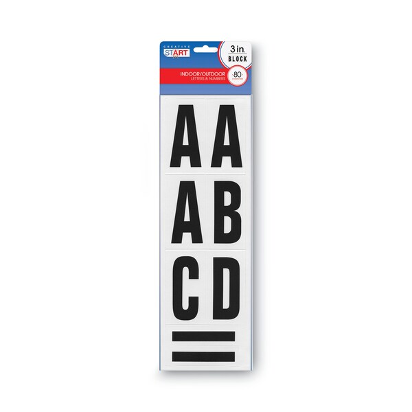 Cosco Letters, Numbers and Symbols, Adhesive, 3", Black, 64 Characters - 098132