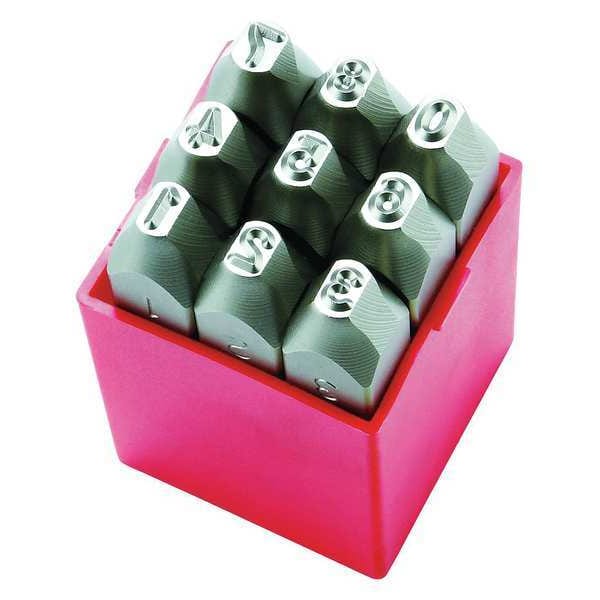 Zoro Select Number Set, 3/32 In. H, Steel - 1F102