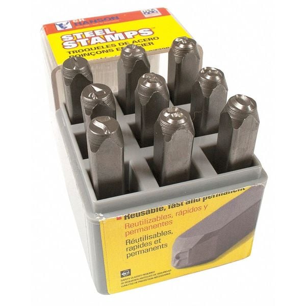 C.H. Hanson Letter and Number Set, 1/8 In. H, Steel - 26185