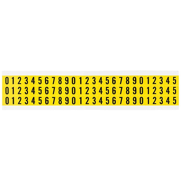Brady Number Label, 0 Thru 9, 1/2in.Hx11/32in.W - 34110