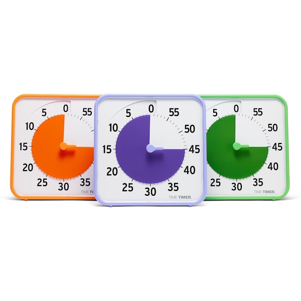 Temporizador Time Timer Original de 8 pulgadas, juego para salones de aprendizaje, colores secundarios, set de 3 - TT08B-SEC3-W