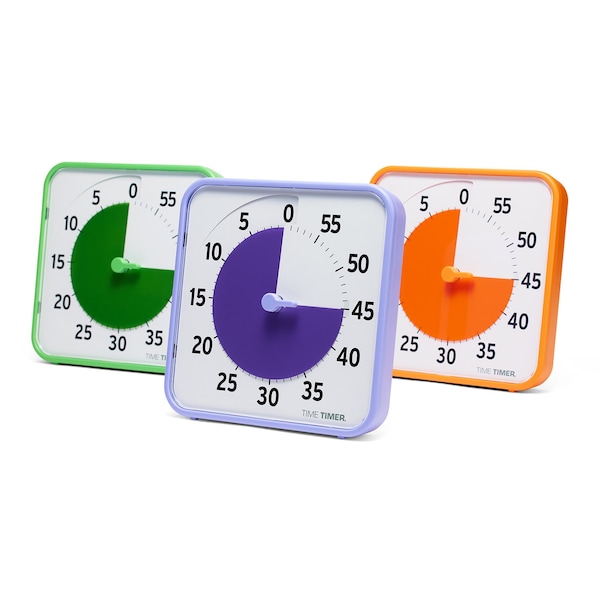 Temporizador Time Timer Original de 8 pulgadas, juego para salones de aprendizaje, colores secundarios, set de 3 - TT08B-SEC3-W