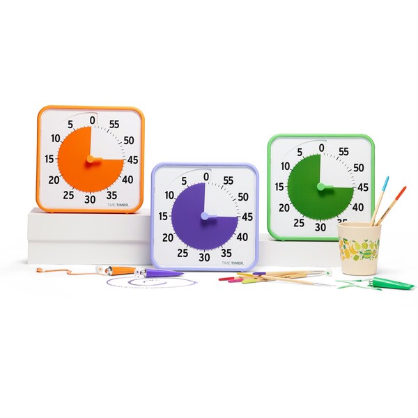 Temporizador Time Timer Original de 8 pulgadas, juego para salones de aprendizaje, colores secundarios, set de 3 - TT08B-SEC3-W
