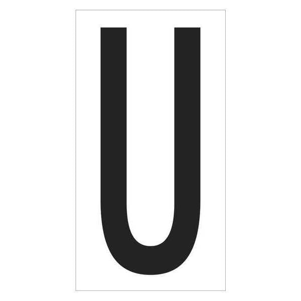 Partners Brand Vinyl Warehouse Letter Labels, "U", 3 1/2", Black/White, 50/Case - DL9310U