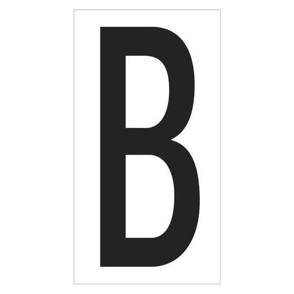 Partners Brand Vinyl Warehouse Letter Labels, "B", 3 1/2", Black/White, 50/Case - DL9310B