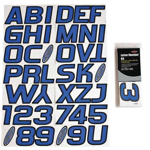 Hardline Products Number and Letter Combo Kit, Blue, 3 in.H - GBLBLK700