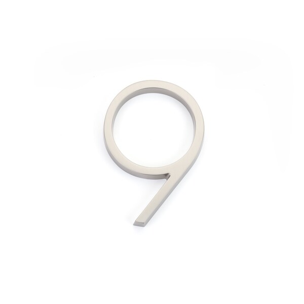 Emtek 7in Modern # 9 House Number Satin Nickel Finish - 2839US15