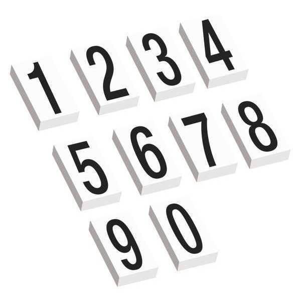 Partners Brand Vinyl Warehouse Number Kit Labels, Black/White, 1/Each - DL9315