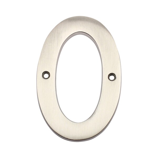 Pamex 4in Heavy Duty House Number # 0 Satin Nickel Finish - DD074S0SN