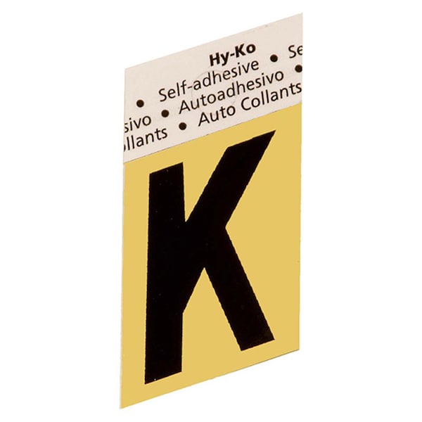 Hy-Ko 1.5 In Gold Aluminum Letter K, 10PK - B00267