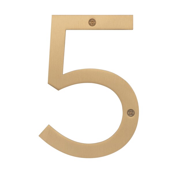 Sure-Loc Hardware Sure-Loc Hardware Stainless Steel House Number, 6, No. 5, Satin Brass - HNSS6-5 SB