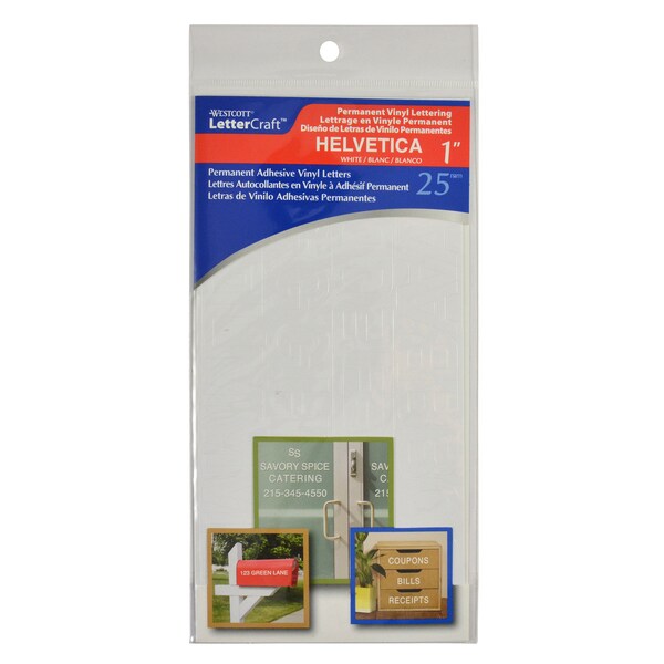 Westcott Permanent Vinyl Lettering, Helvetica1" - 15861