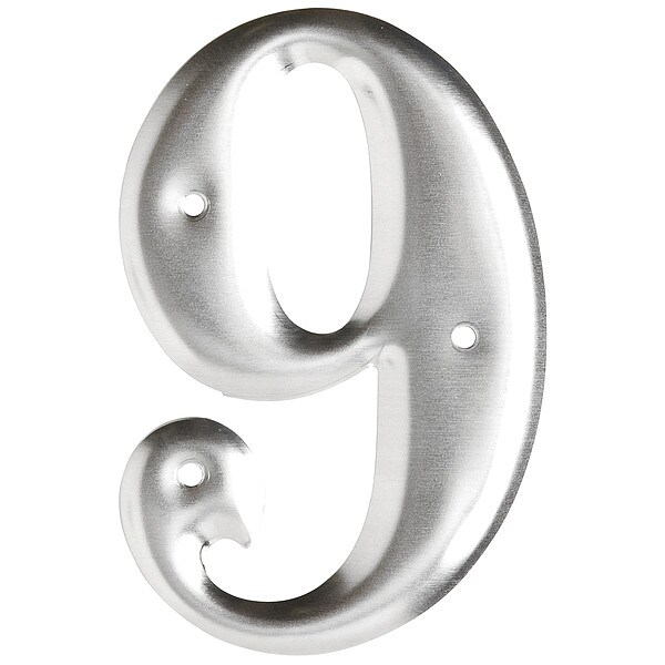 Brady Number, Aluminum, 3in H, 9, PK10 - 1600-9