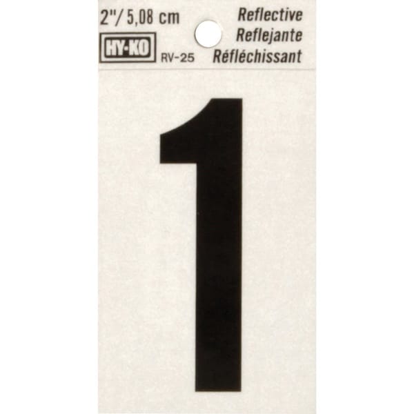 Hy-Ko Vinyl 2 In. Reflective Adhesive Number One - RV-25/1